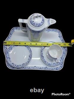 Austrian OEPIAG Bohemia, Czech Antique Serving Tray Set RARE! Read Descript