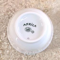 Authentic HERMES Africa Green Tea Cup Saucer Top Lid Cover Porcelain withBox