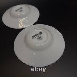 Authentic HERMES Chaine d'Ancre platinum Coffee Tea cup and saucer 2 sets