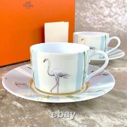 Authentic HERMES Tea Cup & Saucer Les Matins De L'etang Porcelain Tableware wBox