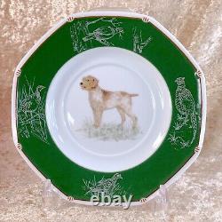 Authentic Hermes Tea Cup & Saucer Green Dog Motif with Case