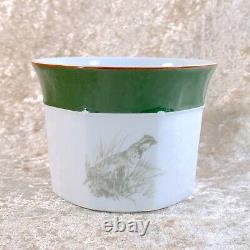 Authentic Hermes Tea Cup & Saucer Green Dog Motif with Case