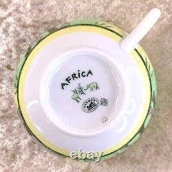 Authentic Hermes tea Cup Saucer Africa Green Tableware