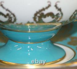 Aynsley Bone China Tea Cup & Saucer Signed Hand Painted Blue Floral #1543