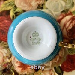 Aynsley Cabbage Roes Teacup TurquoiseSCRATCH ON THE CUPread Description