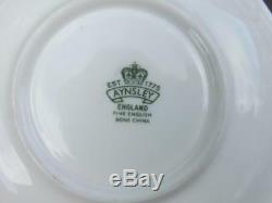 Aynsley Cabbage Rose Cobalt Blue Gold Trim Cup & Saucer English Bone China EXC
