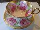 Aynsley Cabbage Rose Tea Cup And Saucer Gold Gilt 1920's Era