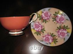 Aynsley Cabbage Roses Teacup & saucer Roses in cup AND on saucer Excellent