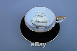 Aynsley Clipper Ship Black Tea Cup with Saucer