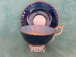 Aynsley Cobalt Blue with Tall ship / Clipper Ship Tea Cup and Saucer