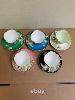 Aynsley Dogwood Flowers Pattern 5 TeaCups and Saucers
