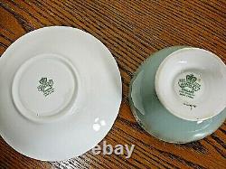 Aynsley England Bone China Tea Cup And Saucer Orchard Fruit Green