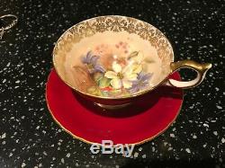 Aynsley Floral Clematis Cup and Saucer