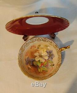 Aynsley Floral Clematis Cup and Saucer