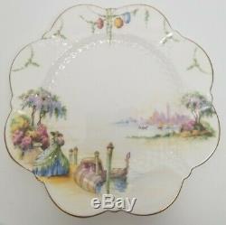 Aynsley Flower Handle VENETIAN LADY China Tea Cup Saucer Plate TRIO England RARE