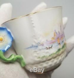 Aynsley Flower Handle VENETIAN LADY China Tea Cup Saucer Plate TRIO England RARE