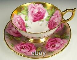 Aynsley Hand Painted Cabbage Roses Tea Cup (a), Saucer (b)