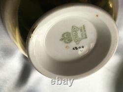 Aynsley J A Bailey Cup & Saucer Cabbage Rose Floral Gold Teacup Signed Rare