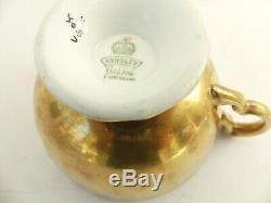 Aynsley J A Bailey Tea Cup & Saucer Orchard Floral Gold Teacup Signed England