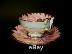 Aynsley Pink Tone Butterfly Chysanthemum Tea Cup & Saucer