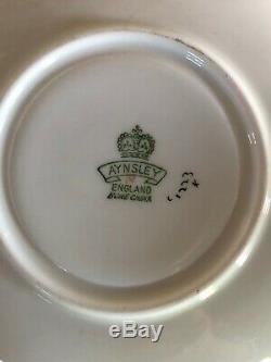 Aynsley Signed J. A Bailey China Tea Cup & Saucer Cabbage Rose Burgundy