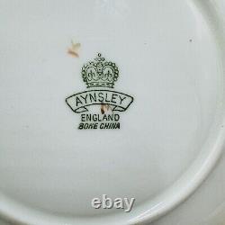 Aynsley Tea Cup & Saucer Orchard Fruit Signed N. Brunt Gold Trim Porcelain