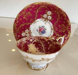 Aynsley Vintage ROYALTY Deco 7687 Ruby Red Teacup And Saucer