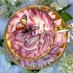 Aynsley butterfly chysanthemum tea cup and saucer