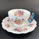 Aynsley Butterfly Handle Flower Tea Cup & Saucer 1930s Antique