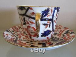 BLOOR DERBY BAMBOO PATTERN (Imari Pallet) 6 huge TEA CUPS & SAUCERS=c1830=RARE