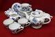 Blue Danube China 24-piece Tea Set Teapot Creamer Sugar Tea Tile Cups Saucers
