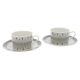 Bnib Hermes H Deco Tea Cup And Saucer X 2 Set Porcelain Classic Coffee Gift