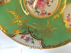 Beautiful Antique George Jones And Sons Green Floral Porcelain Cup &saucer Nice