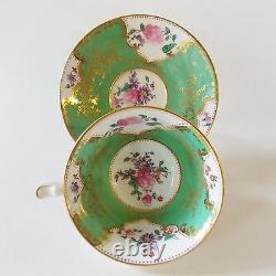 Beautiful Antique George Jones And Sons Green Floral Porcelain Cup &saucer Nice