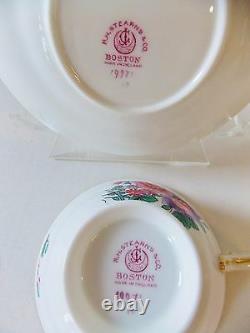 Beautiful Antique George Jones And Sons Green Floral Porcelain Cup &saucer Nice