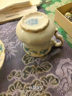 Beautiful Blue/Green/Gold Floral Teacup and Saucer Carlsbad Austria