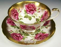 Beautiful Paragon Large Red Roses Tea Cup And Saucer Teacup