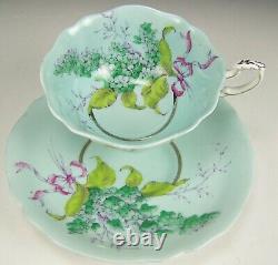 Beautiful Paragon Lilacs With Ribbon Tea Cup And Saucer Paragon