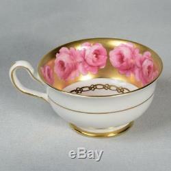 Beautiful Royal Chelsea Teacup & Saucer White/ Pink Roses Lots Of Gold