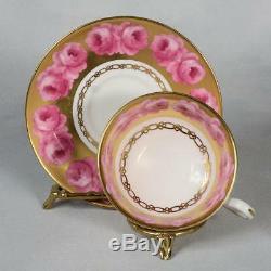 Beautiful Royal Chelsea Teacup & Saucer White/ Pink Roses Lots Of Gold