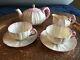 Belleek China Rare Pink Coral Shell Tea For Two Teapot 2x Cups Saucer And Jug
