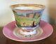 Big 19th C. Antique Paris Porcelain Tea Cup & Saucer English Country House Pink