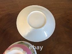 Big 19th c. Antique Paris Porcelain Tea Cup & Saucer English Country House Pink