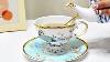 Blue Series Bone China Tea Cup And Saucer Set For One Acmlife Tea Cups With Gold Trim Vintage Style