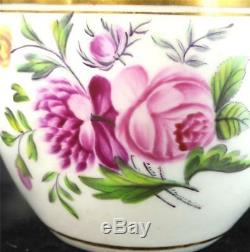 C1800 Antique Newhall Porcelain Bute Tea Cup & Saucer Flowers