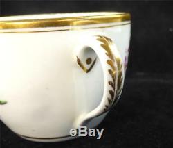 C1800 Antique Newhall Porcelain Bute Tea Cup & Saucer Flowers