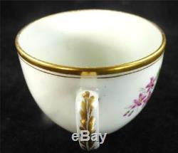 C1800 Antique Newhall Porcelain Bute Tea Cup & Saucer Flowers