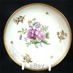 C1800 Antique Newhall Porcelain Bute Tea Cup & Saucer Flowers