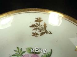 C1800 Antique Newhall Porcelain Bute Tea Cup & Saucer Flowers