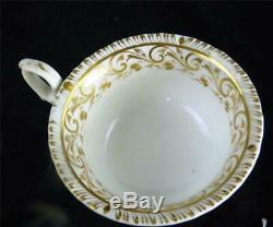 C1820 Pair Derby Porcelain Tea Cups & Saucers Scotland Spain Derbyshire